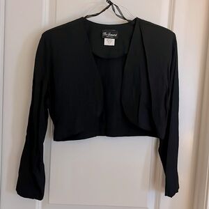 Black cropped long sleeve cardigan